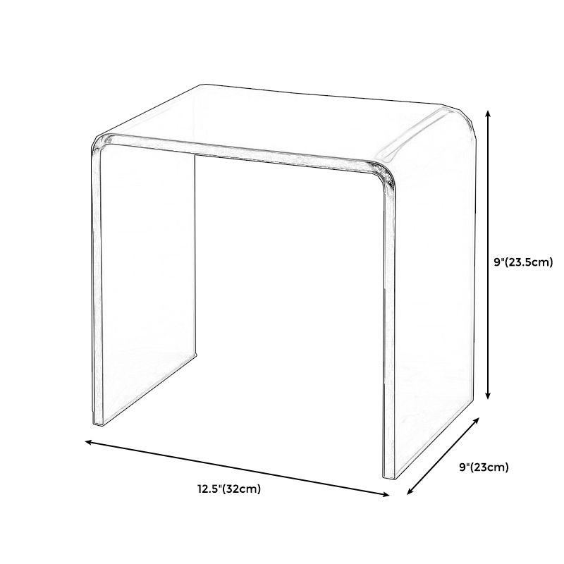 Acrylic Living Room Side Table Modern Rectangular Sled End Table Clearhalo 'Coffee & Accent Tables' 'End & Side Tables' 'end_side_table' 'end_side_tables' 'furn' 'furn_end_side_tables' 'Furniture' 'furniture_end_side_table' 'Living Room Furniture' 1200x1200_f44d0f70-f7e5-449f-aa22-c66832b2a91d