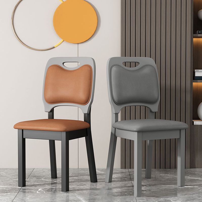 Wood Industrial Indoor-Outdoor Side Chair Open Back Dining Side Chair