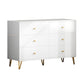 Contemporary White Wooden Chest with Drawers and Metal Legs Accent Chest