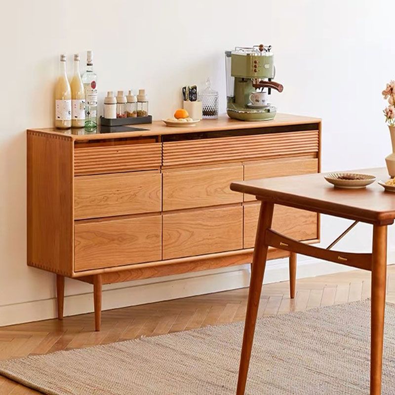 Modernismo horizontal tocador doble de almacenamiento de madera maciza para dormitorio