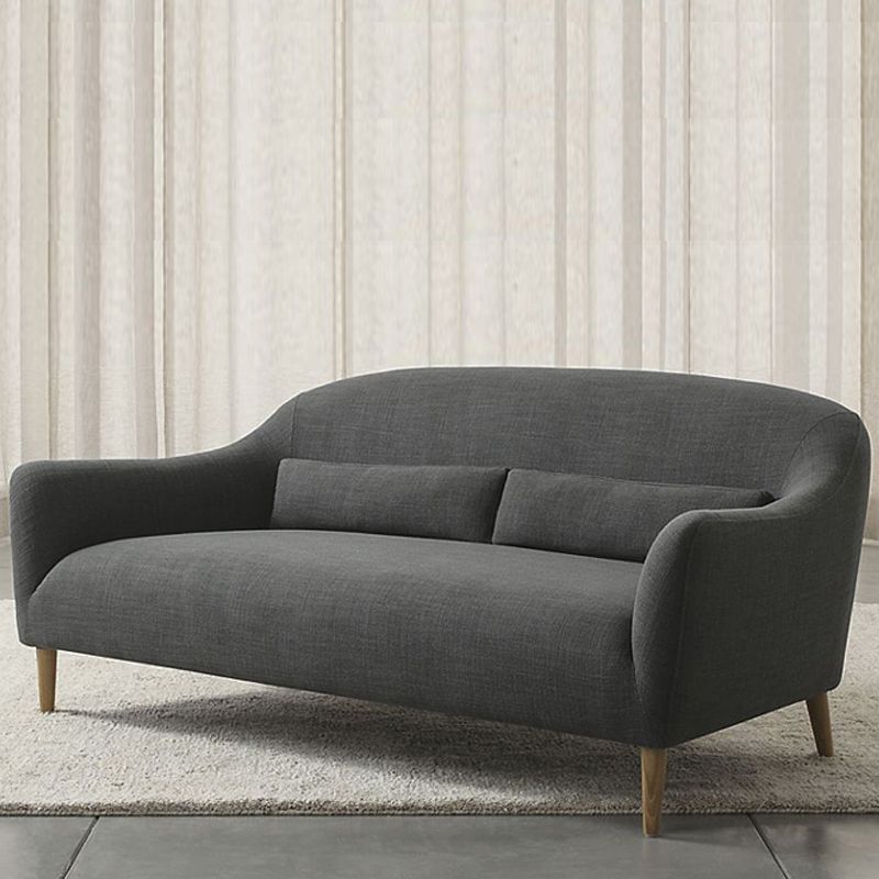 Scandinavian 3-Seat Linen Sofa Curved 33.86" D x 31.89" H Loveseat Clearhalo 'Furniture' 'furniture_sofas' 'kitchen' 'kitchen_sofas' 'Living Room Furniture' 'Sofa' 'sofas' 1200x1200_f451d3dd-40a8-47c1-b432-463eac31fa5e
