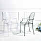 Contemporary Plastic Restaurant Arm Chair Transparent Open Back Dining Chair (Set of 4) Clearhalo ' kitchen&dining_furn' 'Dining Chairs' 'Dining Tables & Seating' 'dining_chair' 'furn' 'furn_dining_chair' 'Furniture' 'furniture_dining_chair' 'Kitchen & Dining Furniture' 'kitchen' 1200x1200_f451fc6c-8d6c-4483-94e4-a8ebde4d7180