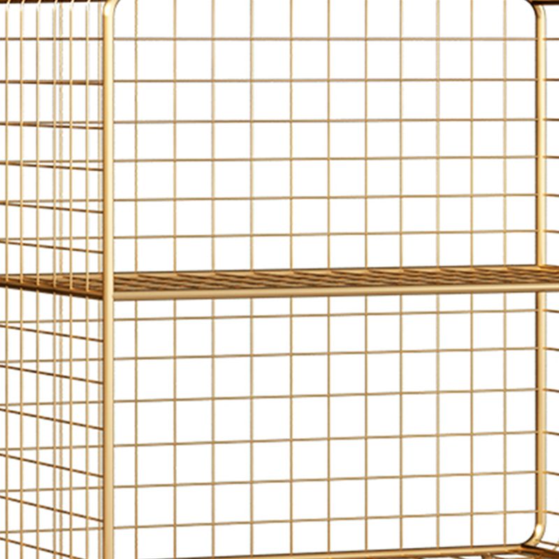 11.81" W Glam Antique Finish Shelf Bookcase Metal Book Shelf with Rectangular Shelves Clearhalo 'Bookcases' 'furn' 'furn_bookcases' 'Furniture' 'Office Furniture' 1200x1200_f4534a06-f356-4146-9196-c22ed2c93893