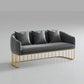 Contemporary Blue/Gray Sofa with Tuxedo Arm and Pillows for Apartment