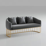 Contemporary Blue/Gray Sofa with Tuxedo Arm and Pillows for Apartment