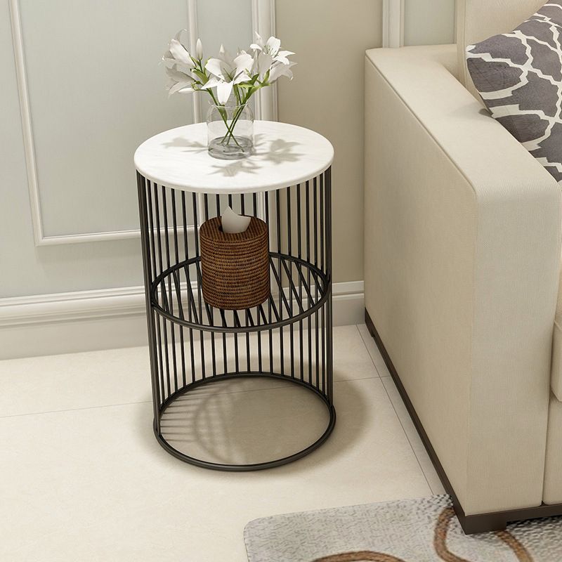 21.65" Tall Contemporary Style Side End Table Metal Frame Round Sofa Side Accent Table Clearhalo 'Coffee & Accent Tables' 'End & Side Tables' 'end_side_tables' 'furn' 'furn_end_side_tables' 'Furniture' 'Living Room Furniture' 1200x1200_f453a62c-7051-4c9b-94dc-f3993c7bb9e0