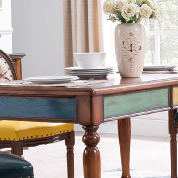 Mid-Century Modern Rectangle Dining Table Wood Table for Kitchen,55"L x 31.5"W x 29.5"H Clearhalo ' dining_table' 'Dining Tables & Seating' 'Dining Tables' 'furn' 'furn_dining_table' 'Furniture' 'furniture_dining_table' 'Kitchen & Dining Furniture' 'kitchen&dining_furn' 'kitchen' 'kitchen_dining_table' 1200x1200_f4541f4e-0aaa-4beb-af8d-32eb5504d617
