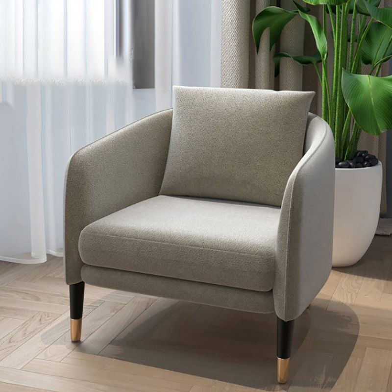 Linen 25.19" Wide Barrel Chair Arms Included Chair with Basic Four Leg