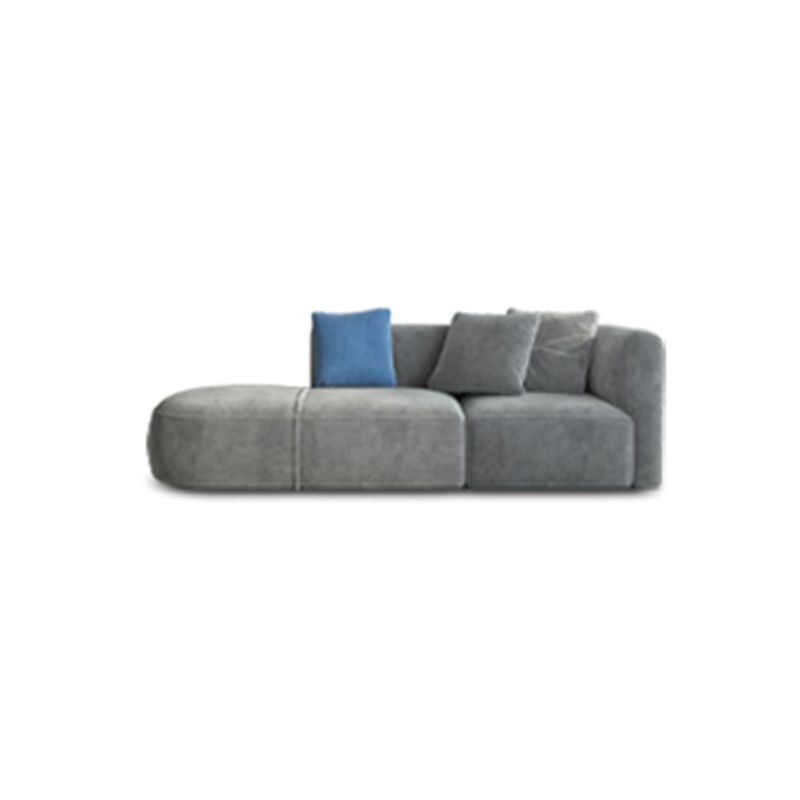 Velvet One Arm Sectional Sofa 27.56"High Tight Back Sofa for Living Room Clearhalo 'furn' 'furn_sectionals' 'Furniture' 'furniture_sectionals' 'Living Room Furniture' 'Sectionals' 1200x1200_f455241e-0371-4e03-8627-09018e6d8649