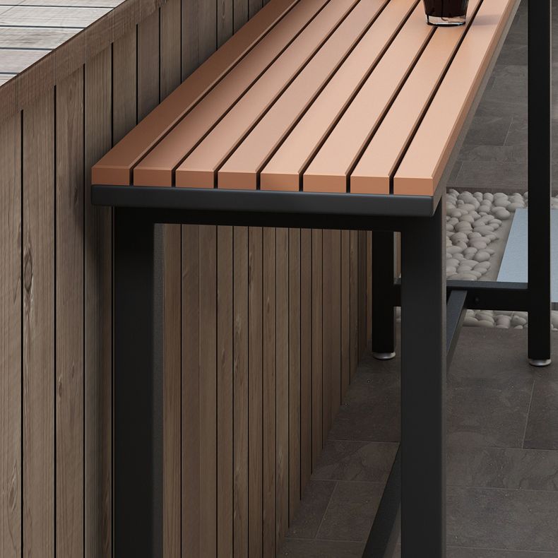 Brown Modern Style Bar Table in Solid Wood and Metal Bar Table for Outdoor Clearhalo 'Bar Furniture' 'Bar Tables' 'bar_tables' 'furn' 'furn_bar_tables' 'Furniture' 'furniture_bar_tables' 'Kitchen & Dining Furniture' 1200x1200_f456ee4b-b408-4539-9c81-13d90cf59fc0
