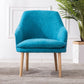 Velvet Chair with Sloped Arms and Basic Four Wooden Legs for Apartment