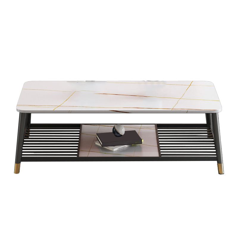 Glam Frame Coffee Table Slate Rectangular Coffee Table for Living Room Clearhalo 'Coffee & Accent Tables' 'Coffee Tables' 'coffee_tables' 'furn' 'furn_coffee_tables' 'Furniture' 'Living Room Furniture' 1200x1200_f4593f9f-57fd-460c-b17f-629f33ec9b56