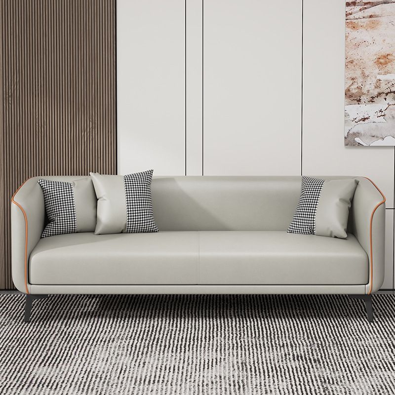 Tuxedo Arm Standard Sofa 25,98 "H Moderne stijl Single Cushion Faux lederen bank