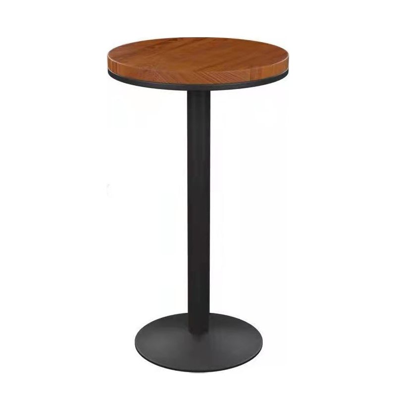 Solid Wood Top Bar Dining Table Industrial Bar Dining Table with Black Base Clearhalo 'Bar Furniture' 'Bar Tables' 'bar_tables' 'furn' 'furn_bar_tables' 'Furniture' 'Kitchen & Dining Furniture' 1200x1200_f45fc1fe-c3e3-4d1a-84ba-0aaf58c340e1