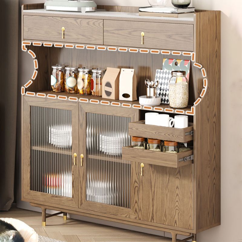 Armadio contemporaneo porte di vetro in legno con cassetto con cassetti