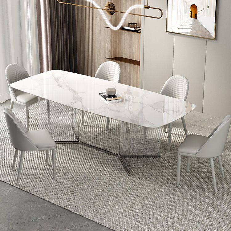 Designer Style Rectangle Dining Table Set 1/4/5 Pieces Acrylic Dining Table Clearhalo 'Dining Room Sets' 'Dining Tables & Seating' 'dining_room_set' 'furn' 'furn_dining_room_set' 'Furniture' 'Kitchen & Dining Furniture' 1200x1200_f461ac65-3697-43b6-98e7-99c6970131e9