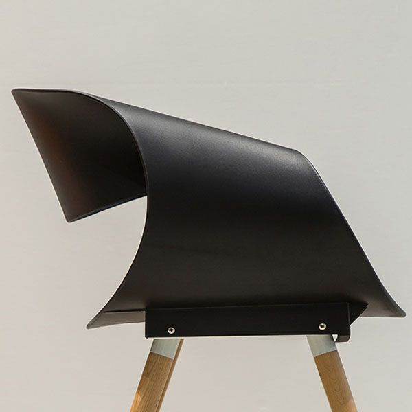 Modern Beech Open Back Arm Chair Matte Finish Plastic Dining Chair Clearhalo ' kitchen&dining_furn' 'Dining Chairs' 'Dining Tables & Seating' 'dining_chair' 'furn' 'furn_dining_chair' 'Furniture' 'furniture_dining_chair' 'Kitchen & Dining Furniture' 'kitchen' 1200x1200_f461c1c2-bdf9-4237-98a1-cd3589368354