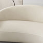 Contemporary Fabric Living Room White Cushions Tuxedo Arm Seating