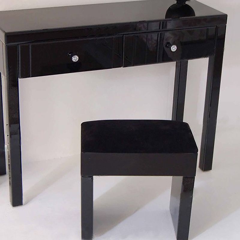 Glass Vanity Set with Tri-Fold 13.77" Wide Make-up Vanity with 2 Storage Drawers Clearhalo 'Bedroom Furniture' 'furn' 'furn_makeup_vanities' 'Furniture' 'Makeup Vanities' 'makeup_vanities' 1200x1200_f462b2ea-3d91-4f43-9f27-a5e7a07b0e5c