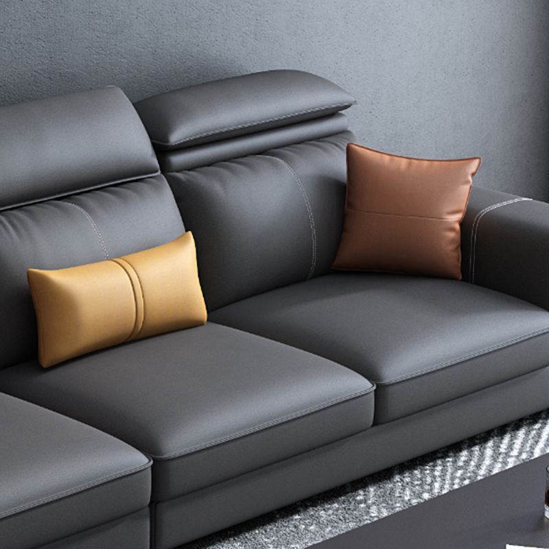 L-Shape High Back Faux Leather Square Arm Sectional with Wear-Resisting Clearhalo 'furn' 'furn_sectionals' 'Furniture' 'Living Room Furniture' 'Sectionals' 1200x1200_f462b5dc-21ea-4d8d-a283-4c283a533c38