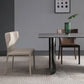 Modern Simple Side Chair Leather Kitchen Dining Chair with Metal Base