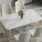 Traditional Luxury Dining Table White Sintered Stone Table with Gold Frame Clearhalo 'Dining Tables & Seating' 'Dining Tables' 'dining_table' 'furn' 'furn_dining_table' 'Furniture' 'furniture_dining_table' 'Kitchen & Dining Furniture' 'kitchen' 'kitchen_dining_table' 1200x1200_f464bd4b-e7e4-4b18-8be2-a536822c33e5