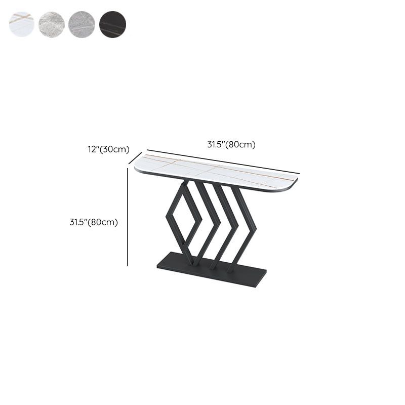 Stone Half Moon Console Table 31.5 "Mesa de acento de 1 estante de altura para Hall