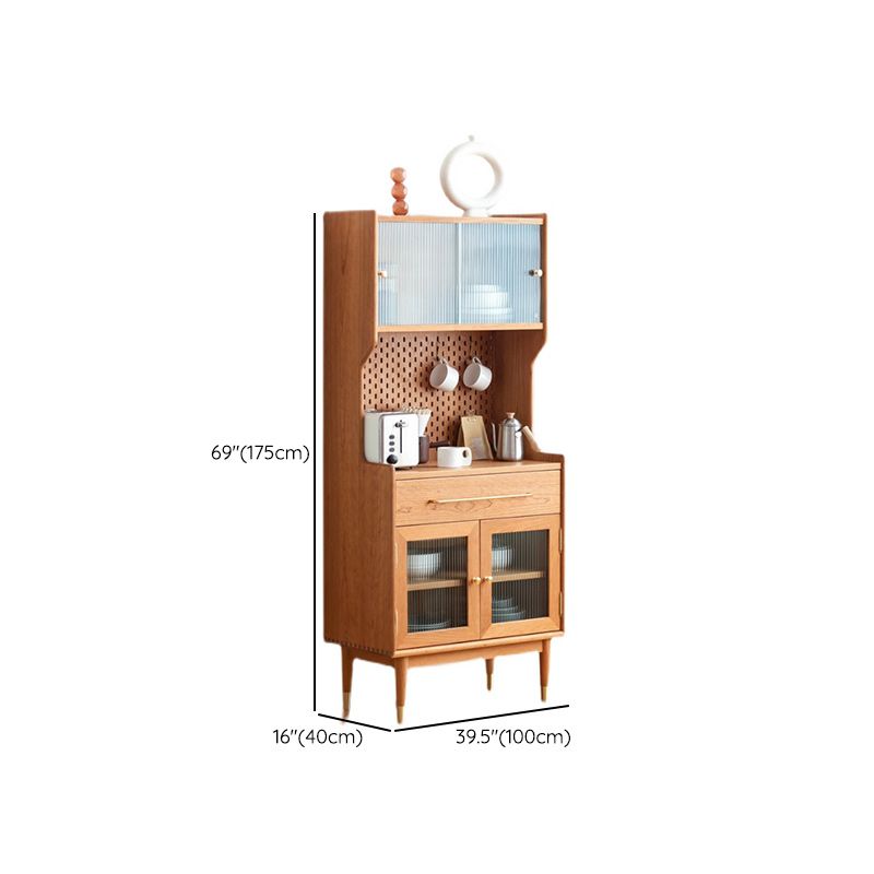 Modern Glass Doors Dining Hutch Pine Storage Cabinet for Living Room Clearhalo 'Display & China Cabinets' 'display_china_cabinets' 'furn' 'furn_display_china_cabinets' 'Furniture' 'Kitchen & Dining Furniture' 1200x1200_f465e0b6-6c25-4a74-8c22-aa2617110976