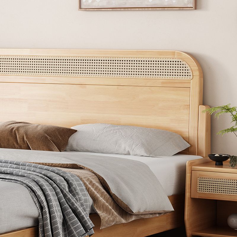 Letto standard tropicale naturale rattan e pannello di gomma con testiera