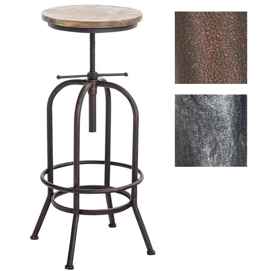 Industrial Barstools Adjustable Height Bar Stools with Metal Base