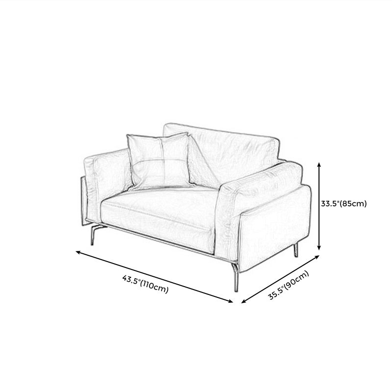Leather Brown Settee Sofa Standard Square Arm Loveseat with Pillows Clearhalo 'furn' 'furn_sofas' 'Furniture' 'furniture_sofas' 'kitchen' 'kitchen_sofas' 'Living Room Furniture' 'Sofa' 'sofas' 1200x1200_f467e444-33e0-40e4-a6f2-d7e4294603ab