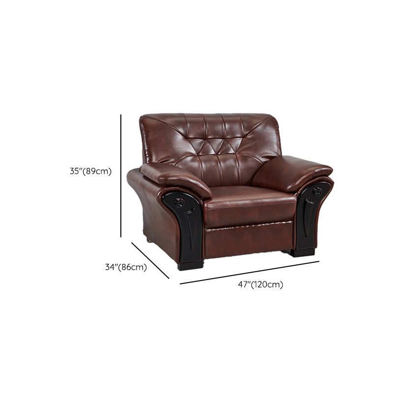 Industrial Biscuit Back Seating Flared Arm Sofa in Dark Brown Clearhalo 'furn' 'furn_sofas' 'Furniture' 'Living Room Furniture' 'Sofa' 'sofas' 1200x1200_f4685c48-8d1e-4ebc-8447-bc6232149c24