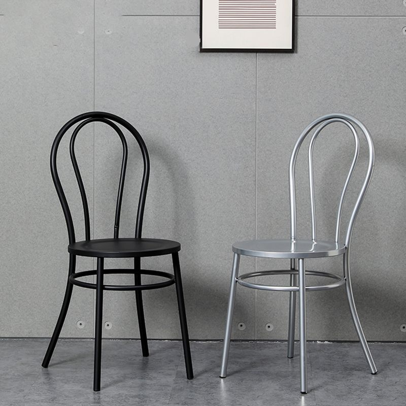 Industriële Windsor rug armloze stoel met metalen eetkamerstoelen