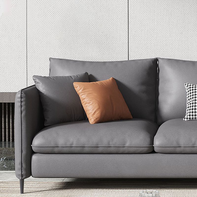 Banco contemporáneo de asentamiento de brazo cuadrado estándar con almohadas en gris