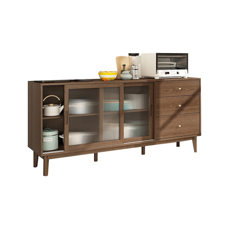 3-Drawer Rubber Wood Sideboard Modern Adjustable Shelving Credenza for Living Room Clearhalo 'buffet_sideboard' 'Buffets & Sideboards' 'Furniture' 'furniture_buffet_sideboard' 'Kitchen & Dining Furniture' 1200x1200_f46b4b02-acf0-479f-a79a-e19eff46e801
