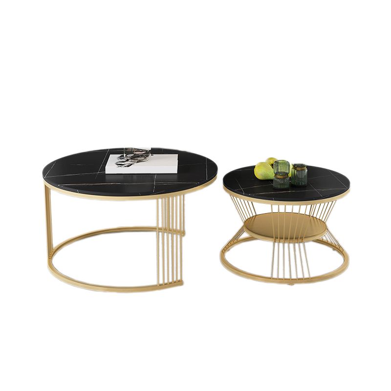 Slate Coffee Table Round Nesting Coffee Table Set for Living Room Clearhalo 'Coffee & Accent Tables' 'Coffee Tables' 'coffee_tables' 'furn' 'furn_coffee_tables' 'Furniture' 'Living Room Furniture' 1200x1200_f46c39fb-8d2c-4cc3-bcd6-644e4f5bd376