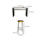 Industrial Counter Height Set 1/2/3 Pcs Stone and Leather Bar Table with Backless Stools