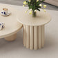 Table basse ou table d'appoint moderne en bois artificiel, ronde, beige