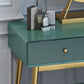 15.74" Wide Green Makeup Vanity Desk  Glam Vanity Tables with 2 Drawers