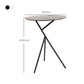 Modern Simple Iron Round Side Table Dia 17.7" 3 Legs End Table