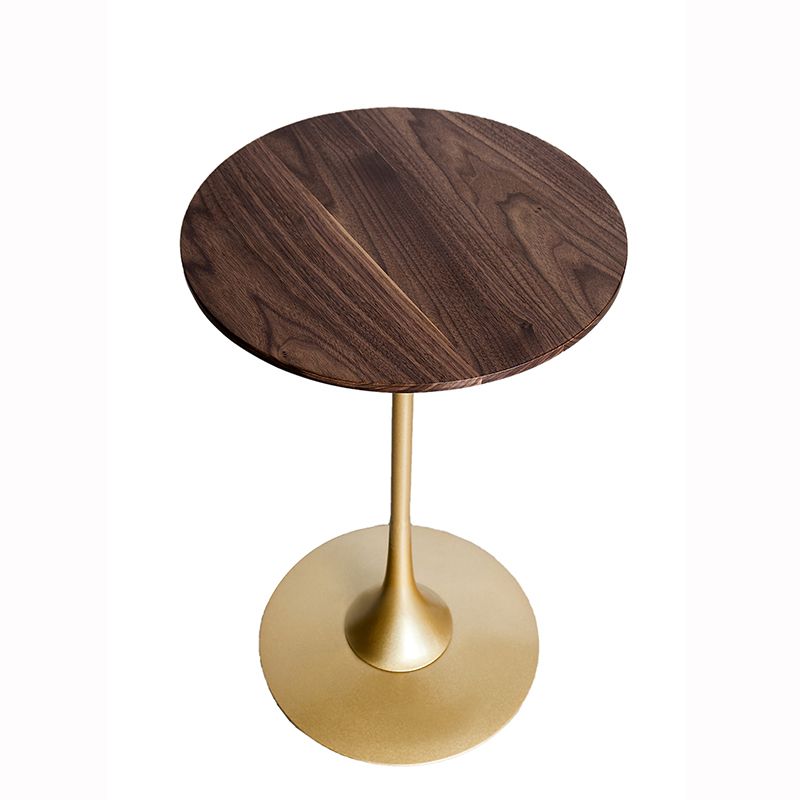 Scandinavian Round Solid Wood Top Side Table Metal Pedestal End Table Clearhalo 'Coffee & Accent Tables' 'End & Side Tables' 'end_side_tables' 'furn' 'furn_end_side_tables' 'Furniture' 'Living Room Furniture' 1200x1200_f471d764-49da-4792-a09b-98eb2d7e996f
