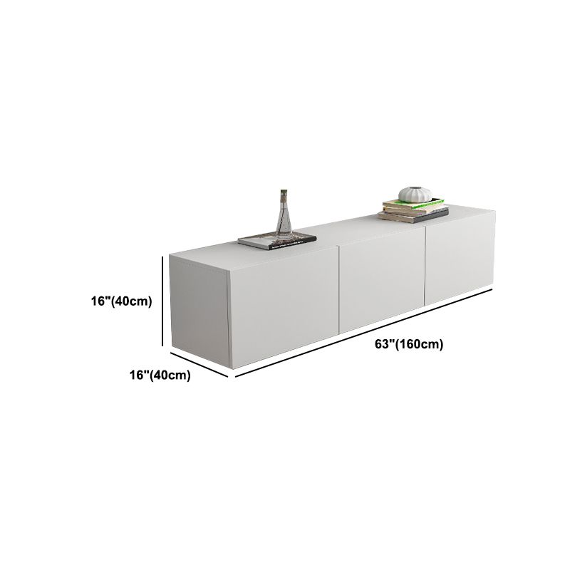 12 / 16 - Inch TV Console Faux Wood TV Console Stand With Cabinets / Drawers in White Clearhalo 'furn' 'furn_tv_stands_entertainment_centers' 'Furniture' 'Living Room Furniture' 'TV Stands & Entertainment Centers' 'TV Stands & Media Storage Furniture' 'tv_stands_entertainment_centers' 1200x1200_f4720d57-5a3e-4708-839f-ed64dbcc9aa2