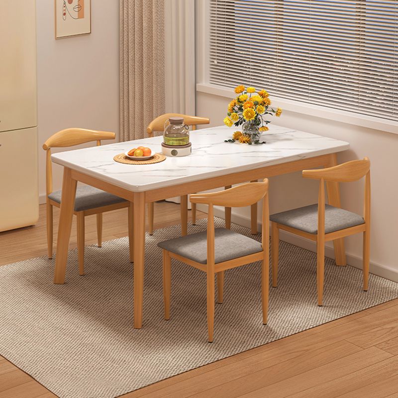 Modern 1/3/5 Pieces Dining Room Table Rectangle Wood Furniture for Home Clearhalo 'Dining Room Sets' 'Dining Tables & Seating' 'dining_room_set' 'furn' 'furn_dining_room_set' 'Furniture' 'Kitchen & Dining Furniture' 1200x1200_f473c686-526f-4e98-a7d5-023378d247e7
