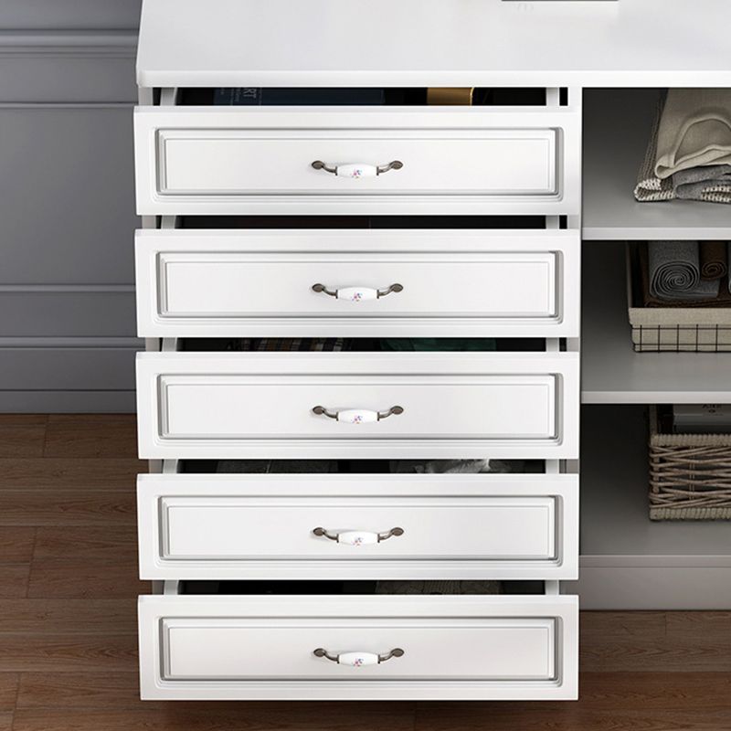 Modern White Accent Chest with Drawers 14.96" Wide Side Cabinet with Door