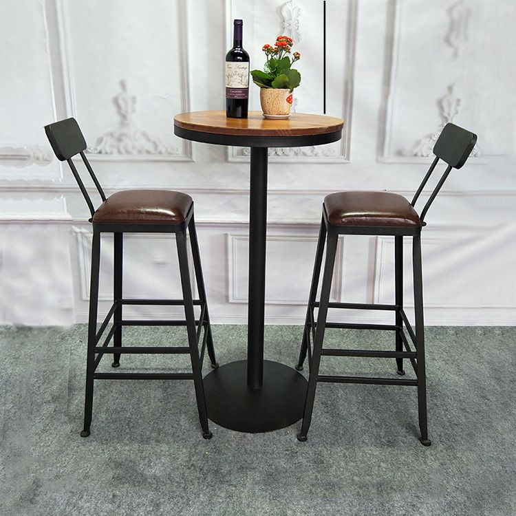 Tavolo da bar in legno massiccio industriale set 1/2/3 pezzi Tavolino con sgabelli alti