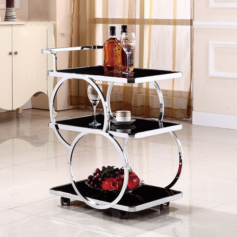 31.50" High Contemporary Prep Table Rolling Metal Prep Table for Home Clearhalo 'furn' 'furn_kitchen_islands_carts' 'Furniture' 'Kitchen & Dining Furniture' 'Kitchen Islands & Carts' 'kitchen_islands_carts' 1200x1200_f47812ac-4162-418e-aa9b-c36bb584d360