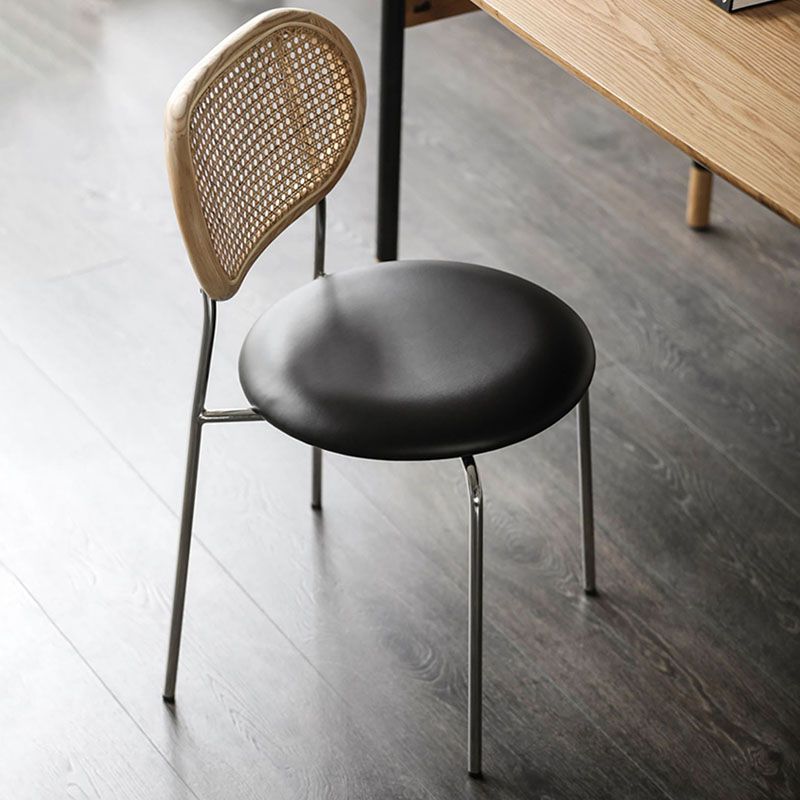 Industrial Style Open Back Side Armless Chairs Leather Dining Side Chairs Clearhalo 'Dining Chairs' 'Dining Tables & Seating' 'dining_chair' 'furn' 'furn_dining_chair' 'Furniture' 'furniture_dining_chair' 'Kitchen & Dining Furniture' 1200x1200_f4787f28-18f0-44e9-99fd-49eaeaff66cc