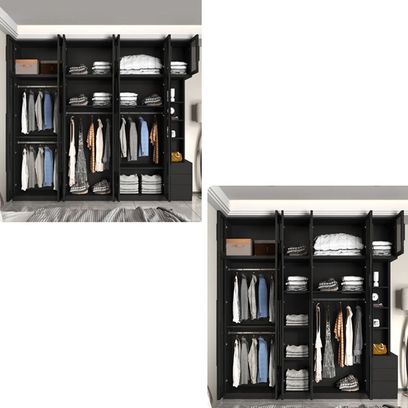 Armadio di vetro in stile moderno armadio a colori nero per camera da letto