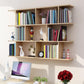 Modern Wall Mounted Shelf Bookcase Horizontal Engineered Wood Bookshelf