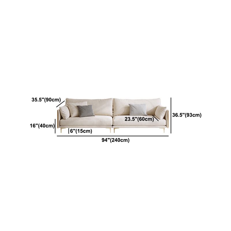 Contemporary Square Arm Settee Couch with Pillows in Beige for 1/2/3/4people Clearhalo 'furn' 'furn_sofas' 'Furniture' 'Living Room Furniture' 'Sofa' 'sofas' 1200x1200_f47ab061-f536-4739-acdf-88bbd0e77a56